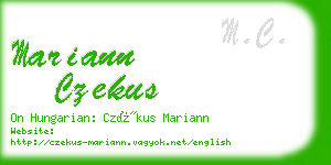 mariann czekus business card
